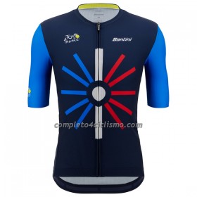 Maglia Trionfo 2023 Tour de France Manica Corta Blu